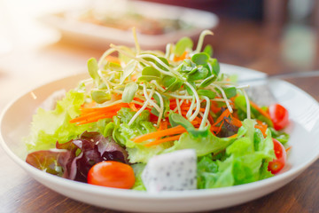 vegan meal vegetable fruit mix salad clean healthy food vegetarian low fat high fiber food