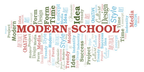 Fototapeta premium Modern School word cloud. Wordcloud made with text only.