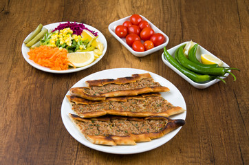 Turkish bread made with chopped meat
