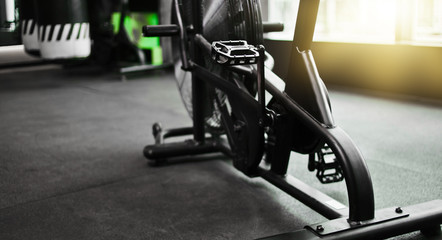 Cardio equipment. Air bikes for intensive cardio workout at the gym. Crossfit