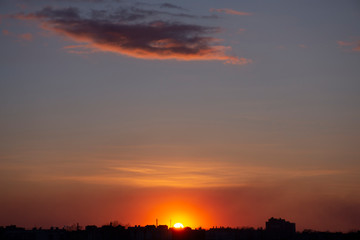 Sunset over the city. Landscape