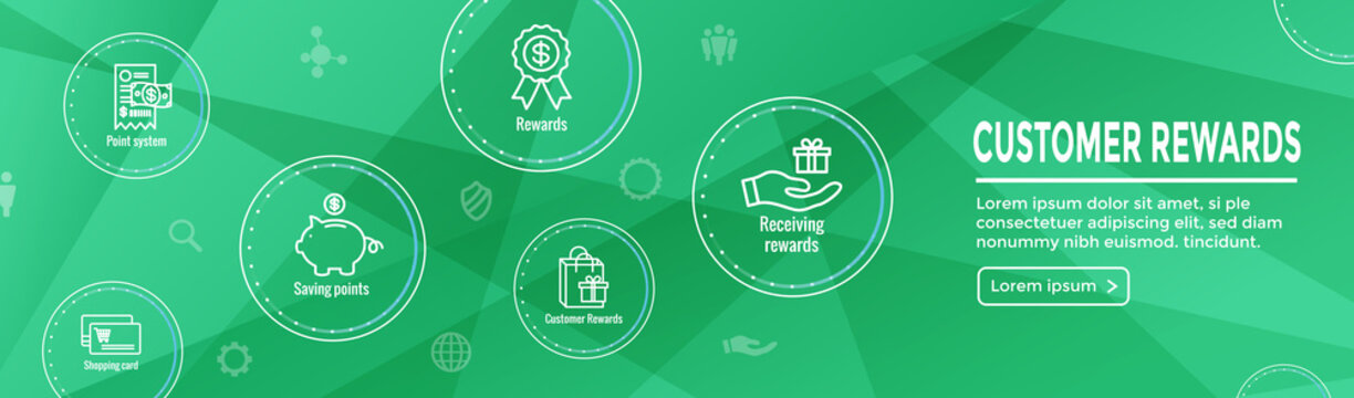 Customer Rewards Icon Set and Web Header Banner Design