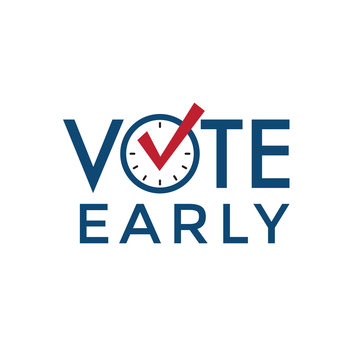 Early Voting Icon with Vote, Icon, and Patriotic Symbolism and Colors