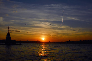 Fototapeta na wymiar Sunset, cloudscape, sky background 