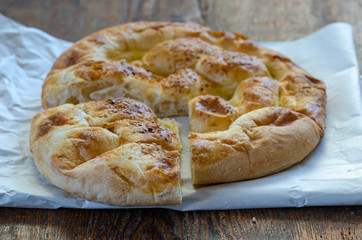 Slices of  Ramadan Pita (Ramazan Pidesi)