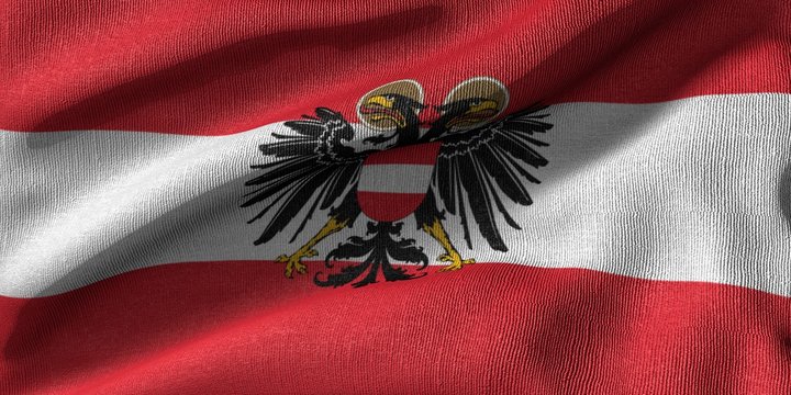 3d rendering of a Austria flag with fabric texture