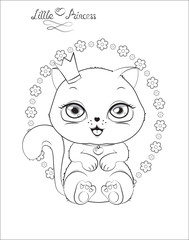 little princrss kitten coloring