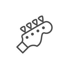 Musical instrument bass guitar line outline icon