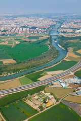 Fototapeta na wymiar Zaragoza Town. Ebro River. Zaragoza Province, Aragon, Spain, Europe