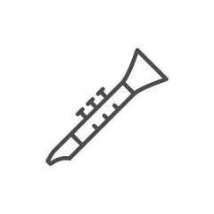 Musical instrument clarinet line outline icon