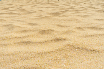 Fototapeta na wymiar Full Frame Shot Close up Of Sand Texture On The Beach Sea In The Summer Sun.