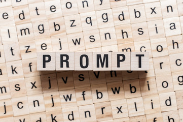 Prompt word concept on cubes
