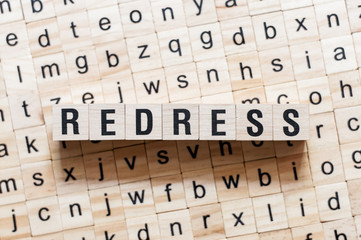 Redress word concept on cubes