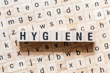 Hygien word concept on cubes