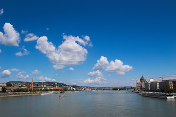 Fototapeta na wymiar Budapest and the Danube River from Buda - Budapest, Hungary 