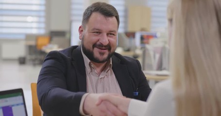 End of successful job interview.