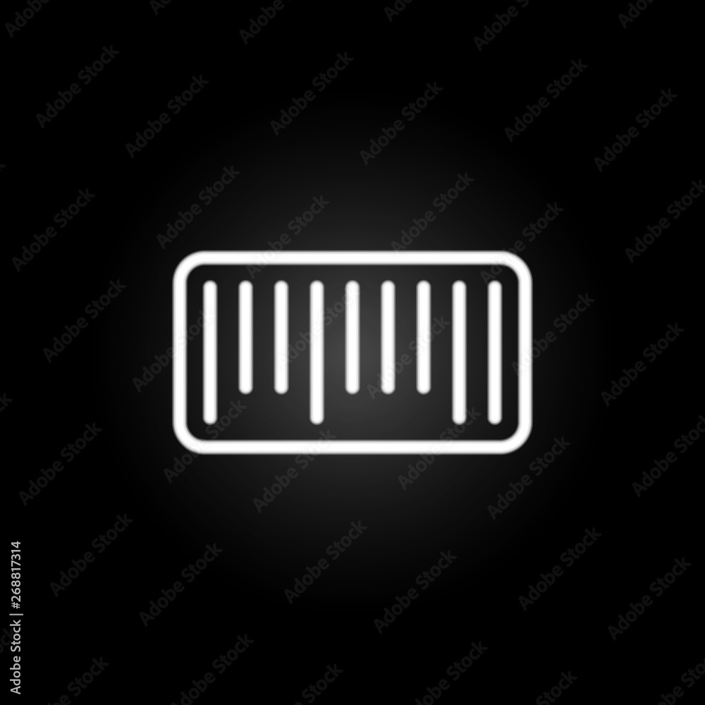 Poster bar code neon icon. elements of commerce set. simple icon for websites, web design, mobile app, info