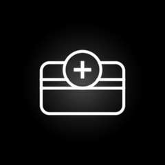 add bank card neon icon. Elements of commerce set. Simple icon for websites, web design, mobile app, info graphics