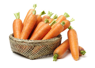 Fresh carrot on a white background