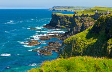 Magheracross Celtic searoad. Bushmills. Causeway Coastal Route. Antrim County, Northern Ireland,...