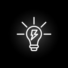 electricity, light bulb neon icon. Elements of electricity set. Simple icon for websites, web design, mobile app, info graphics