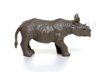 Rhinoceros toy isolated on white