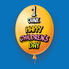 1 june international childrens day background. happy Children day greeting card with balloons in sky. kids day poster