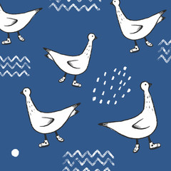 Simple Illustration Of Fun Birds Vector