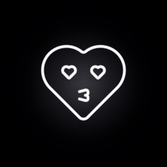 emoji hearth kiss neon icon. Elements of electricity set. Simple icon for websites, web design, mobile app, info graphics