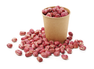 Peanuts on a white background