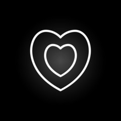 heart  inside heart neon icon. Elements of Heartbeat set. Simple icon for websites, web design, mobile app, info graphics