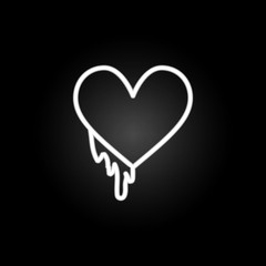 melting heart  neon icon. Elements of Heartbeat set. Simple icon for websites, web design, mobile app, info graphics