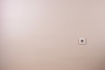 Electrical outlet, wall plug with copy space