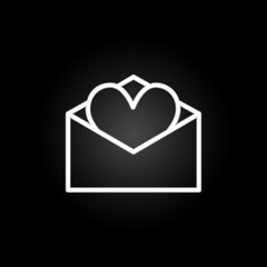 heart letters neon icon. Elements of Heartbeat set. Simple icon for websites, web design, mobile app, info graphics