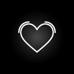 heart wings with lines neon icon. Elements of Heartbeat set. Simple icon for websites, web design, mobile app, info graphics