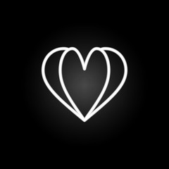 heart shaped open book neon icon. Elements of Heartbeat set. Simple icon for websites, web design, mobile app, info graphics