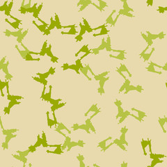 Field camouflage of various shades of green and beige colors