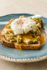 Poached Egg with Avocado Toast for Breakfast.
