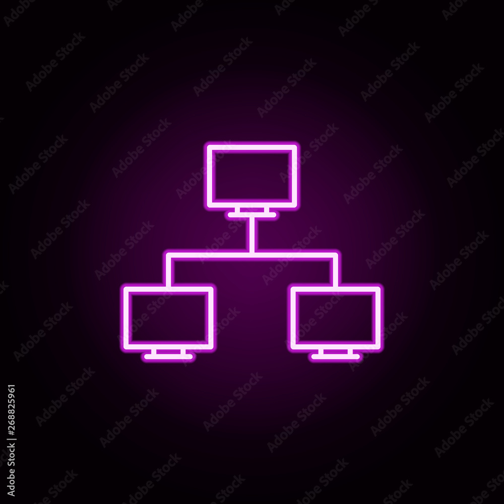 Poster server connection neon icon. elements of online and web set. simple icon for websites, web design, m
