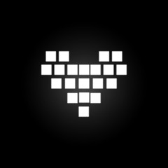 hearts with square neon icon. Elements of Heartbeat set. Simple icon for websites, web design, mobile app, info graphics