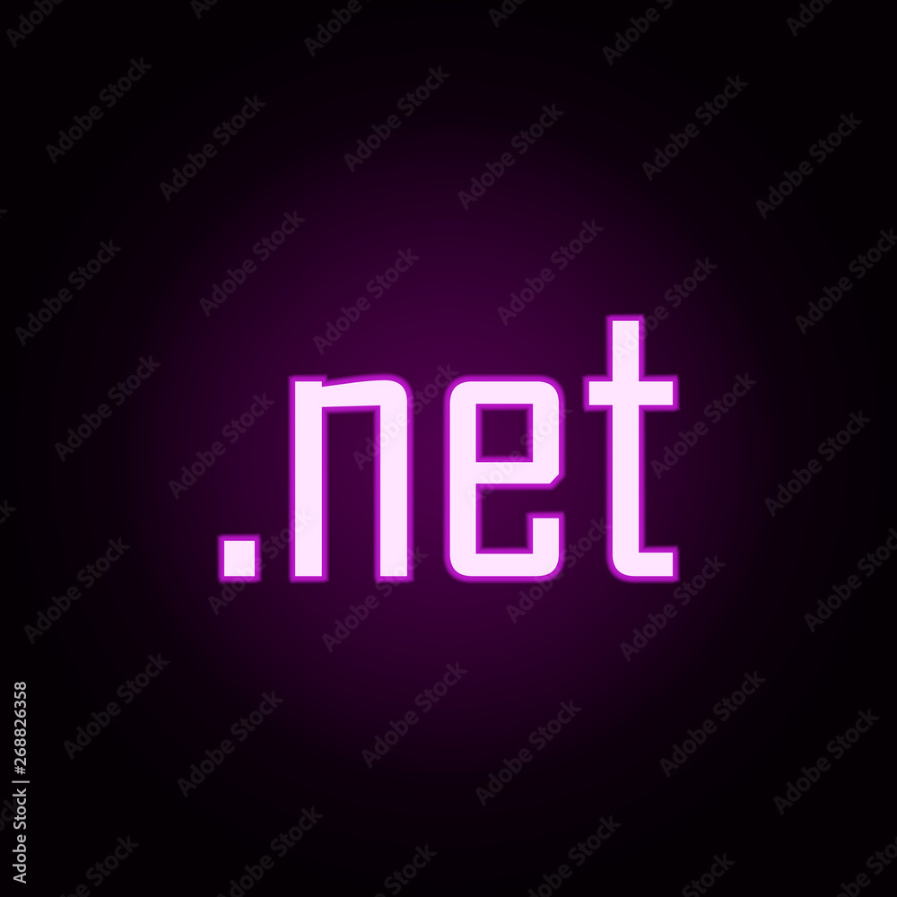 Poster domain net neon icon. elements of online and web set. simple icon for websites, web design, mobile a