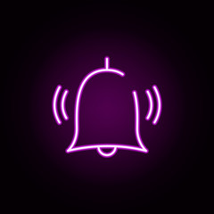 bell, alarm neon icon. Elements of security set. Simple icon for websites, web design, mobile app, info graphics