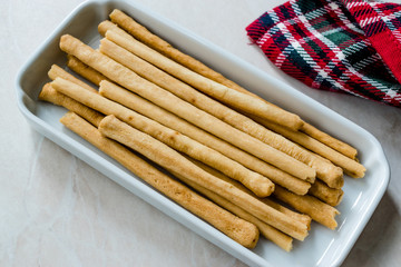 Salty Sticks in Plate Ready to Serve for Snack.