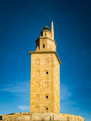 Fototapeta premium Tower of Hercules is the ancient Roman lighthouse in the world - A Coruna , Spain