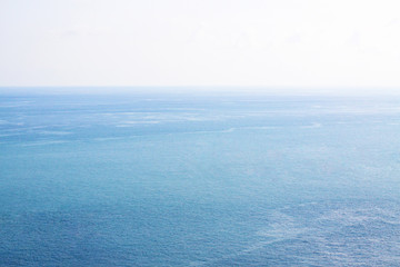 Naklejka premium Beautiful summer of Horizon in heaven tropical seascape and paradise of turquoise water in calm ocean.