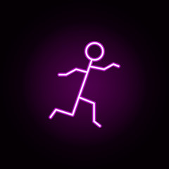 running man neon icon. Elements of speedometer set. Simple icon for websites, web design, mobile app, info graphics