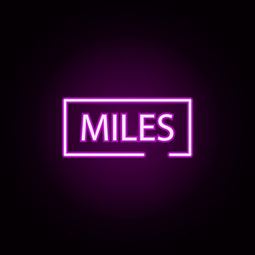 Miles Per Hour Neon Icon. Elements Of Speedometer Set. Simple Icon For Websites, Web Design, Mobile App, Info Graphics