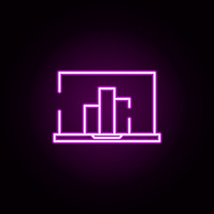 laptop, device neon icon. Elements of stratup set. Simple icon for websites, web design, mobile app, info graphics