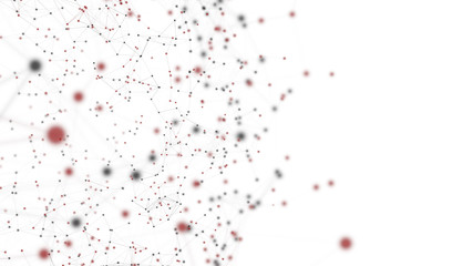 Global connection with lines and dot isolated on white background