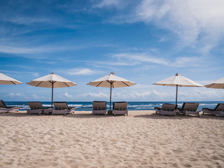 Chairs And Umbrella on the beach